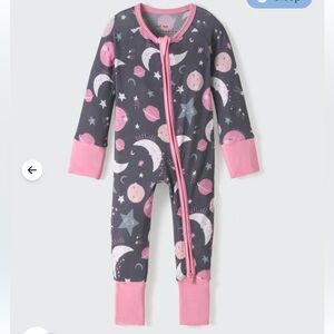 Little Sleepies Size 0-3 To the Moon and Back Bamboo Zippy